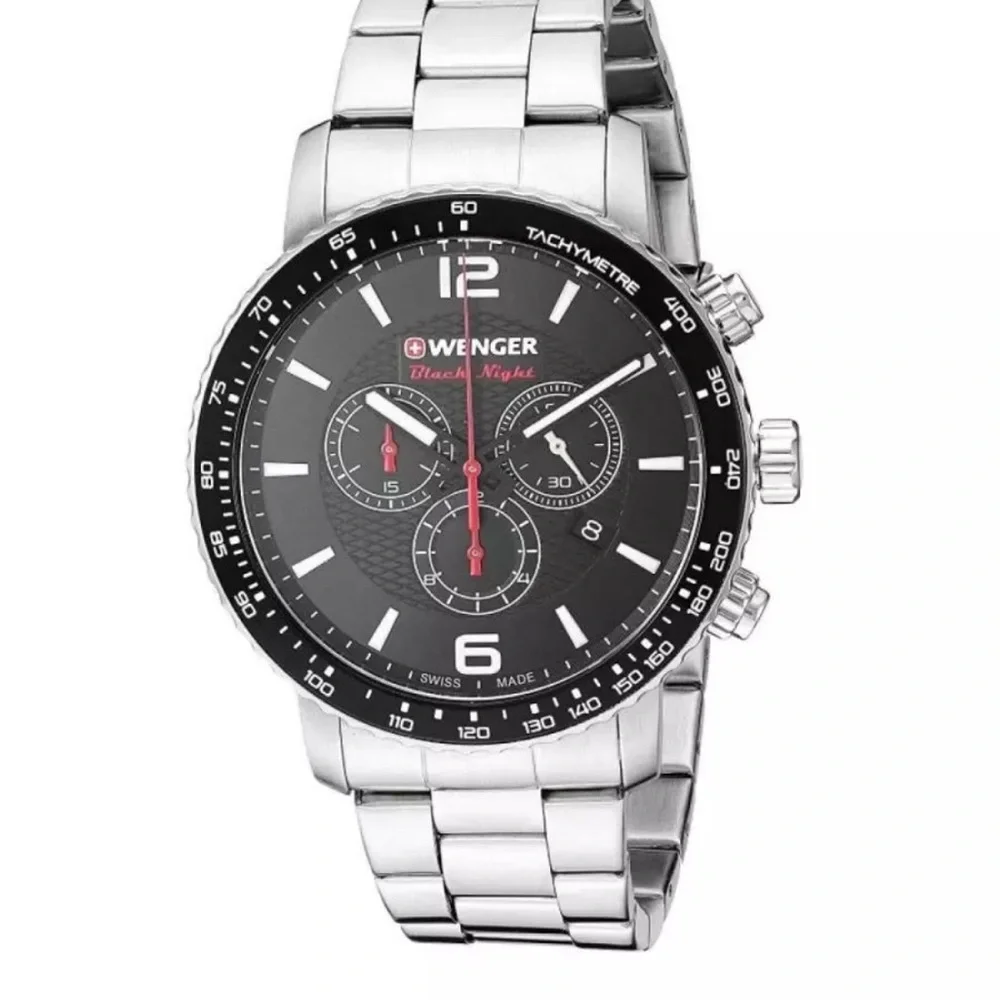 WENGER Men Analog Quartz Casual Watch Classic Dress Black Dial Waterproof Round - Picture 4 of 5